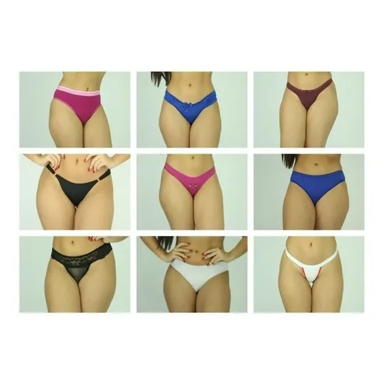 Tangas/calcinhas Kit 12 Peças Microfibra Sortidas Sacoleira
