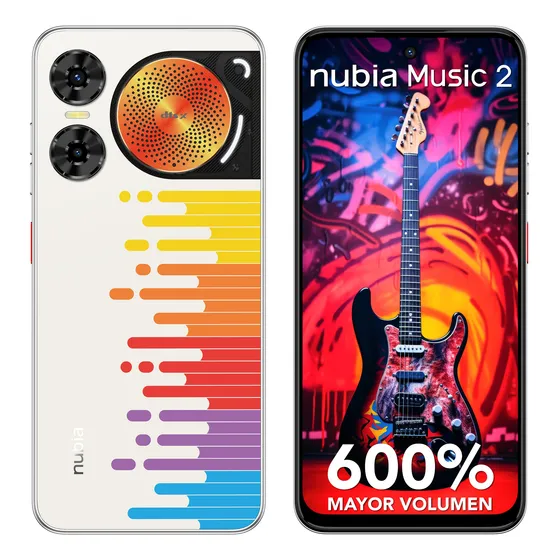 Nubia Smartphone Music 2 |120 Hz| 256gb+8gb Ram(4gb+4gb Dinámica) Blanco Blanco