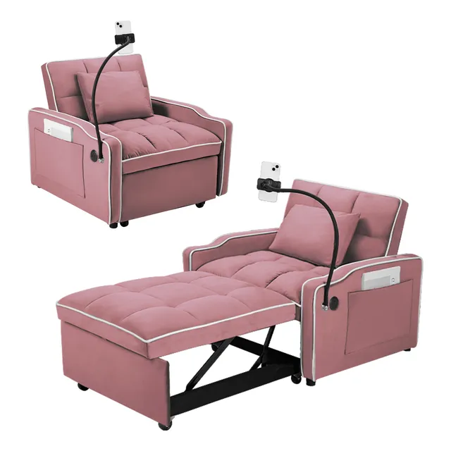 1pcs Sofá Cama Sillón Reclinable Convertible 3 En 1+soportes