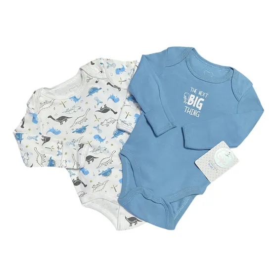 Set De Dos Bodys Para Bebés Niños 100% Algodón Tela Fresca