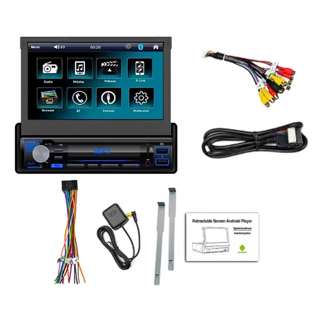 Estereo Pantalla Retractil 1 Din 7    Gps Mirrorlink Bt Usb