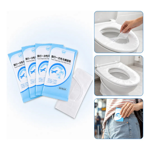 Kit 50 Protetor Assento Vaso Sanitário Plástico Descartável Transparente Liso