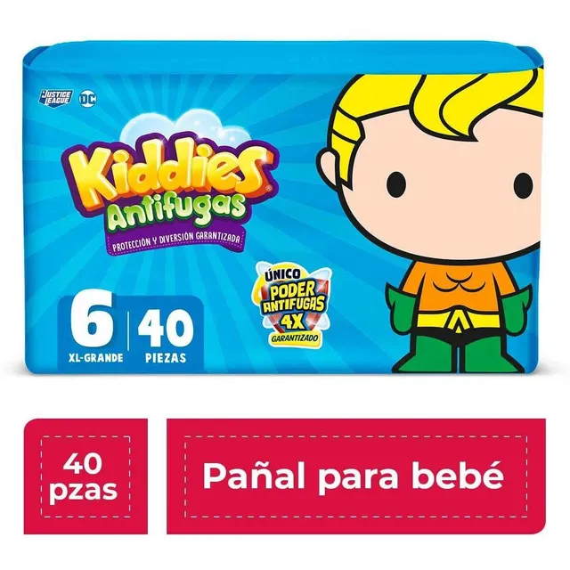 Pañales Kiddies Antifugas Etapa 6 Unisex 40 Piezas