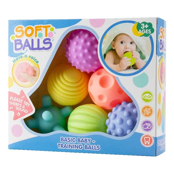 Soft Balls 6 Pelotas Sensoriales Texturizadas Para Bebes