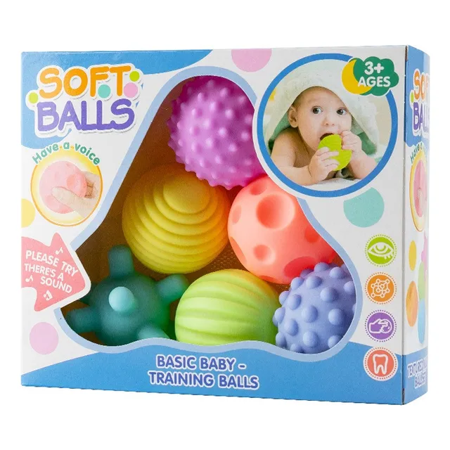 Soft Balls 6 Pelotas Sensoriales Texturizadas Para Bebes