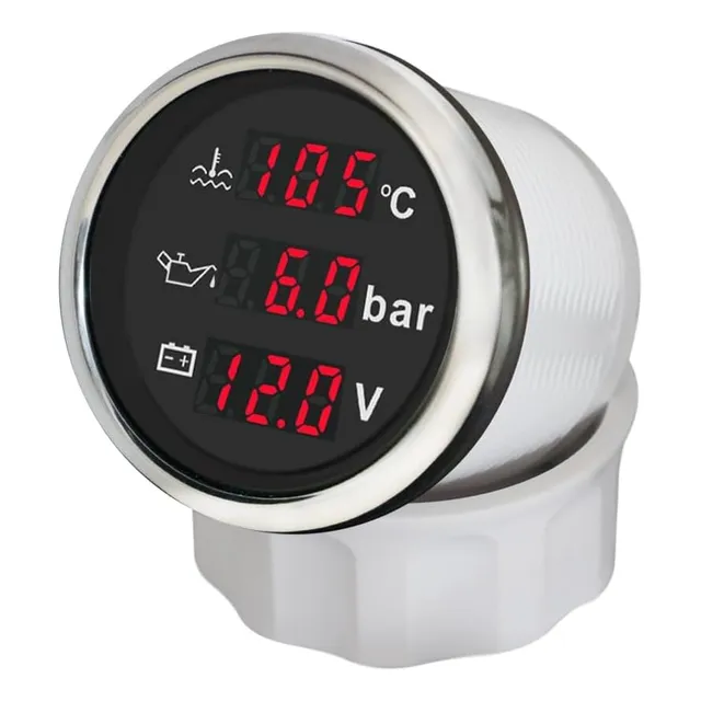 Reloj Triple Digital Temperatura Voltimetro Aceite