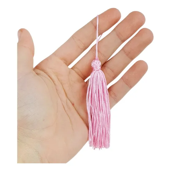 Pingente De Seda Tassel - Franja - Rosa Claro - C/50 Nybc