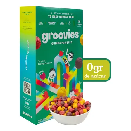 Cereal De Quinoa Groovies Frooty, Sin Azúcar Y Sin Gluten, 250 G