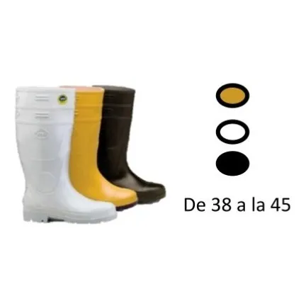 Bota Pvc Caña Larga Con Puntera (todas Las Tallas)