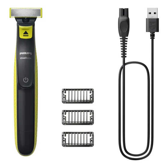 Philips Qp2724/10 Oneblade 3 Peines Recortadores Extraibles Y Cargador Color Verde
