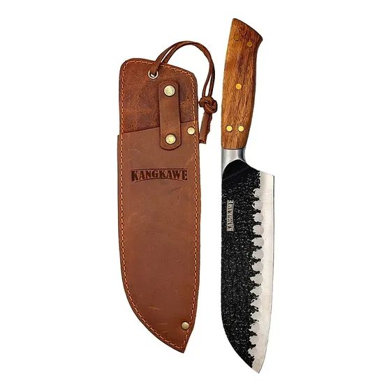 Cuchillo Santoku Martillado Pulmahue Con Funda + Grabado