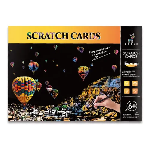 Set De 48 Láminas Para Rascar De Halloween Con 24 Rotuladores De Bambú Y 48 Cintas, Manualidad Infantil