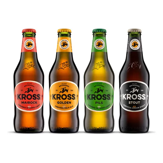 Pack 12x Cerveza Artesanal Kross Mixta 4 Variedades 330cc