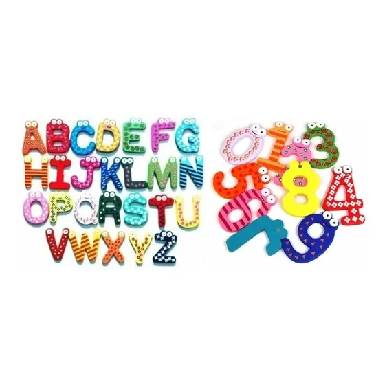 Pack 52 Letras Y 20 Números Con Iman Juego Didactico Niños