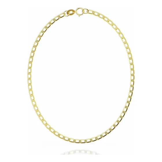 Pulso Pulsera Barbada Oro Solido 10k Kilates 2mm 18cm Italy Color Amarillo Diámetro 6 cm Largo 18 cm