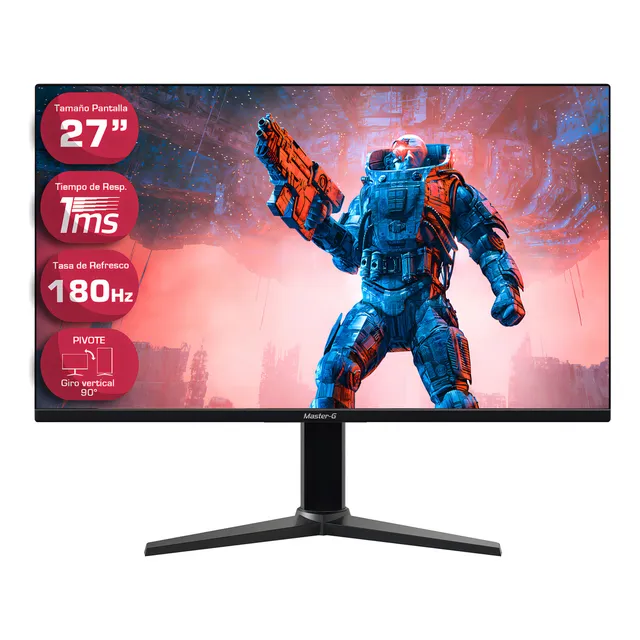 Monitor Gamer Master-G 27" Full HD 180Hz 1Ms Pivot Posición Vertical