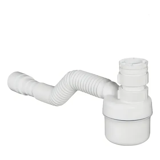 Sifão com copo universal ajustável flexível branco tigre
