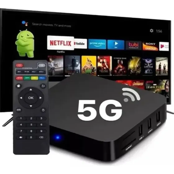 Tv Box Smart Pro 4k Netflix Youtube Play Store Wifi 5g Preto