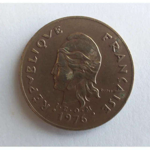 Moneda 100 Francos De Nueva Caledonia 1976 Bronce. Colección
