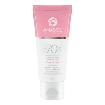 Protetor Solar Facial Fps 70 Clareador Anasol - 60g