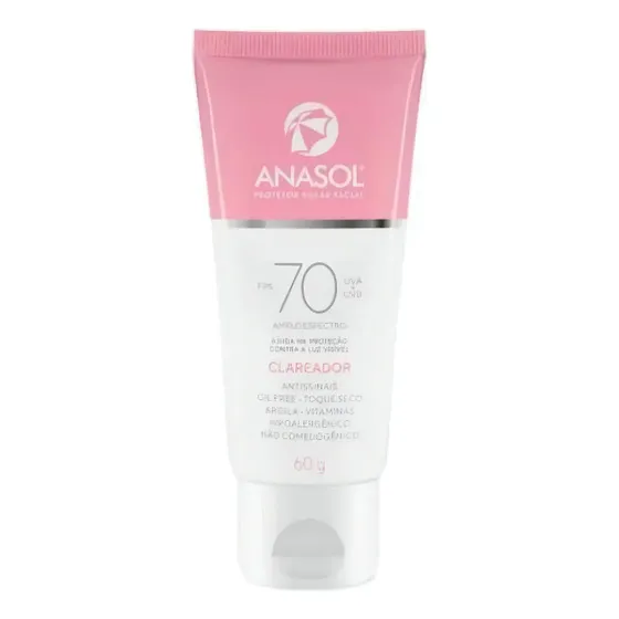Protetor Solar Facial Fps 70 Clareador Anasol - 60g
