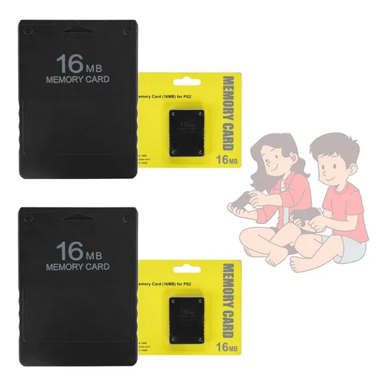 Kit Com 2 Memory Card Ps2 16mb Compatível Envio Imediato