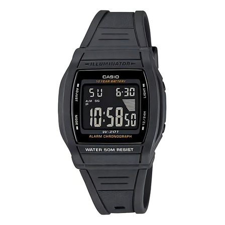 Relógio Casio Masculino Digital Cinza Borracha W-201-1bvdf Relógio Casio Masculino Digital Cinza Borracha W-201-1bvdf