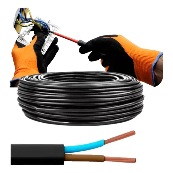 Fio Cabo Eletrico Pp 2x4,0mm Rolo C/50m Flexivel Preto