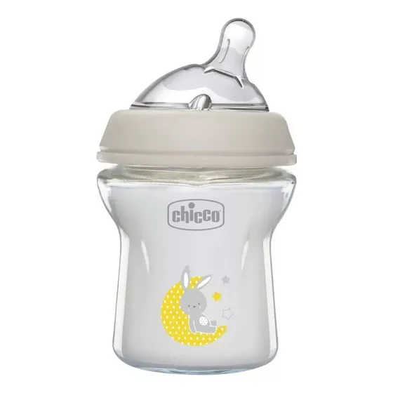 Chicco Natural Feeling Pure Glass 150mL mamadera transparente