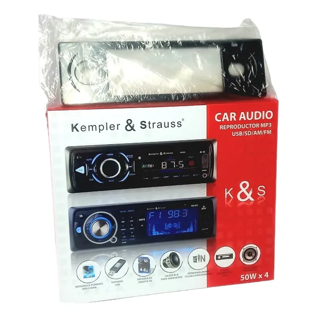 Autoradio Kempler Ks001 Negro  Usb Y Sd +: Cable Aux 3.5mm