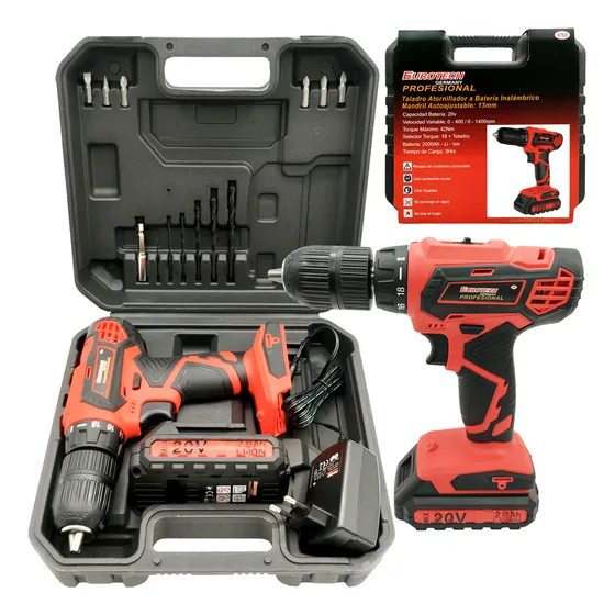 Taladro Atornillador 13 Mm. - Batería 20 V. - | Eurotech