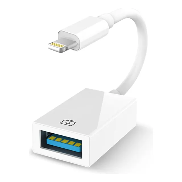 Cable Otg Adaptador Usb Para Lightning Pasar Datos Pendrive