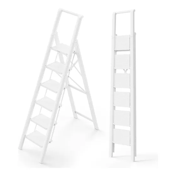Escalera De 6 Escalones, Escaleras Plegables Ligeras Con Ped