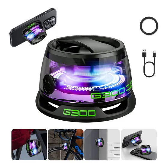 Altavoz Magnético Portátil Para Bluetooth Multifuncional Rgb Negro