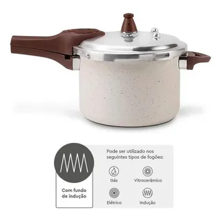 Panela Pressão Brinox Cerùmico Indução Vanilla 4.2l Vanilla Panela Pressão Brinox Cerùmico Indução Vanilla 4.2l Vanilla