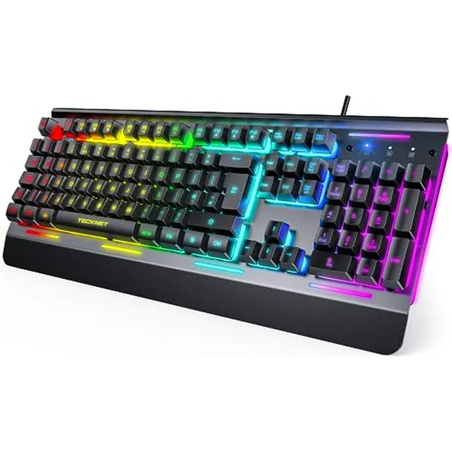Teclado Gaming Tecknet Rgb, 105 Teclas, Panel Metálico, Ilum