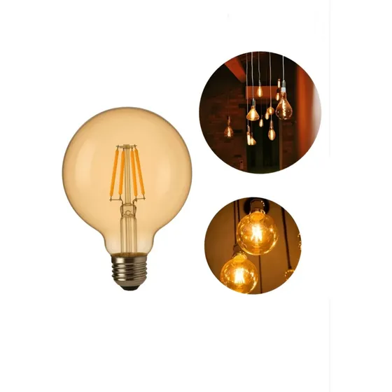 10-lâmpada Filamento Led Retro Luz Amarela G125 220v  Grande