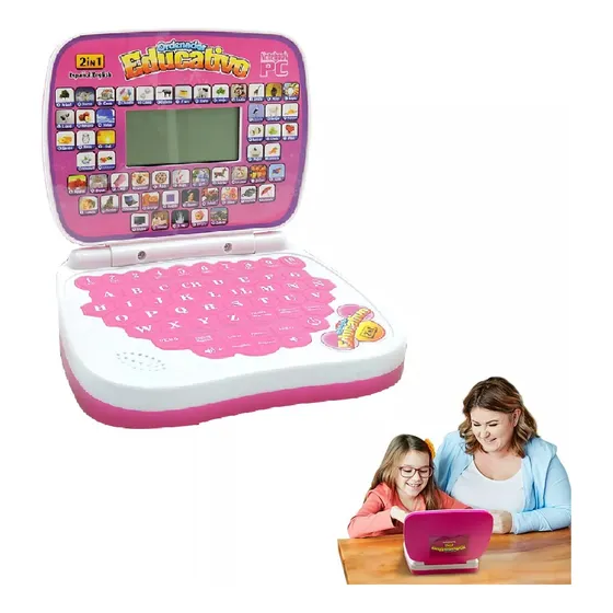 Fantastic Toys Laptop de 10x5cm mini educativa rosa
