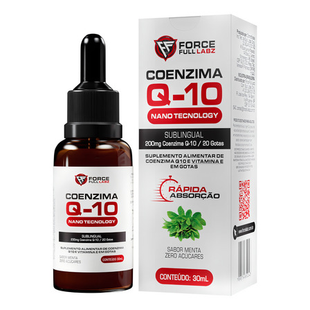 Coenzima Q10 Liquida Em Gotas 200mg Nano Em Óleo Tcm 100% Pura Vegan 30ml - Force Full Labz Coenzima Q10 Liquida Em Gotas 200mg Nano Em Óleo Tcm 100% Pura Vegan 30ml - Force Full Labz