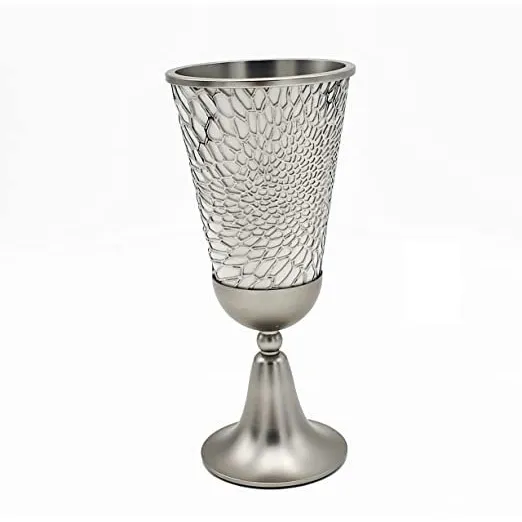 Copa Kidush Judaica Moderna Acero Inoxidable Aluminio