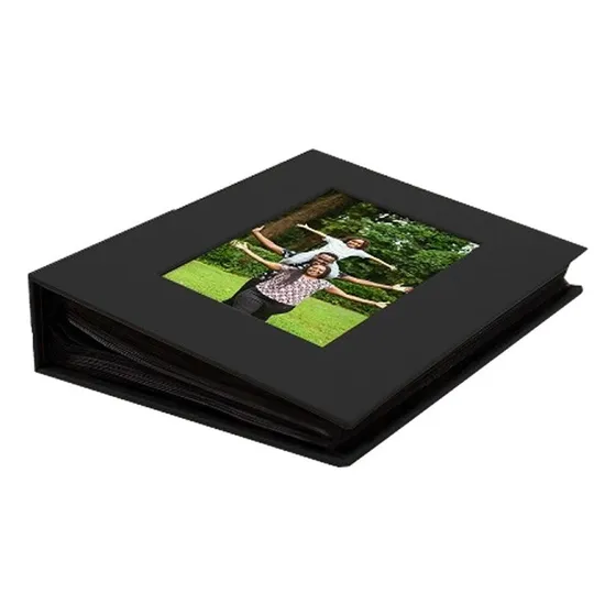Álbum Fotográfico 10x15 P/200 Fotos Porta Retrato Na Capa Cor Preto