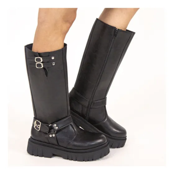 Bucaneras Botas De Montar Mujer Caña Alta Plataforma Moria