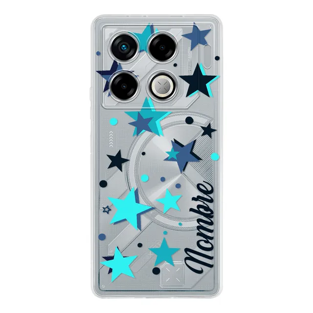 Funda Para Infinix Estrellas Azules Para Mujer Con Tu Nombre