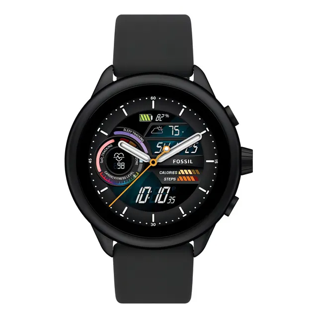 Smartwatch Fossil Hombre Gen 6 Wellness Silicon Color De La Caja Negro
