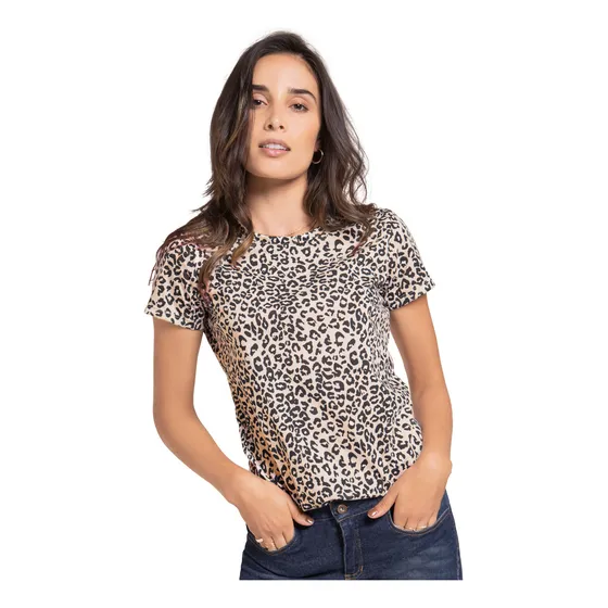 Camiseta Mujer Beige 78399