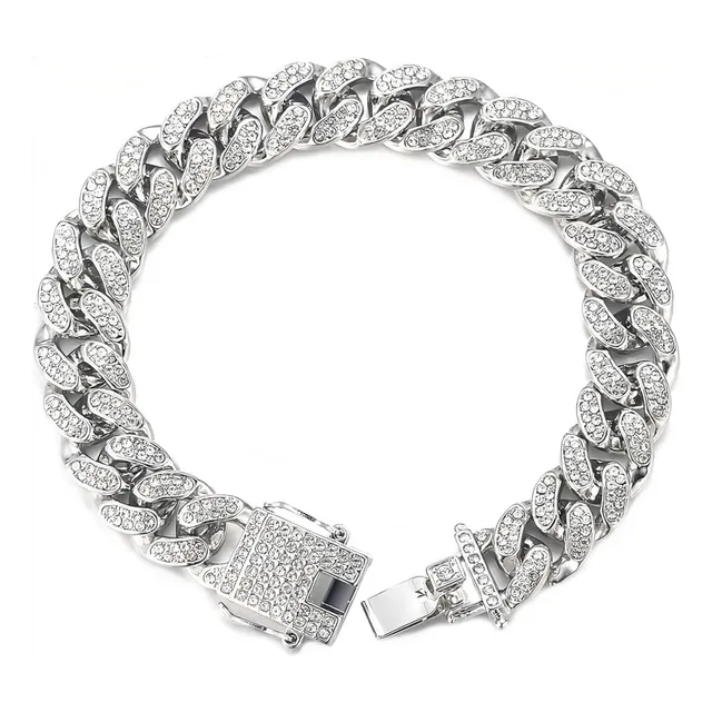 Pulsera Cubana Full Ice Drip Shadow Ice Diamantes Bañada 14k