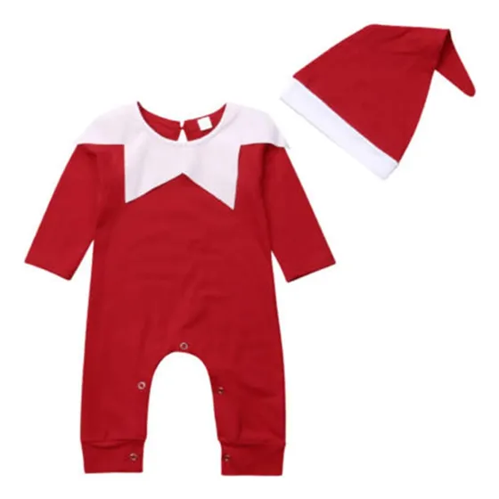 Mono De Navidad Para Bebé, Manga Larga, Rojo, 6-12 Meses