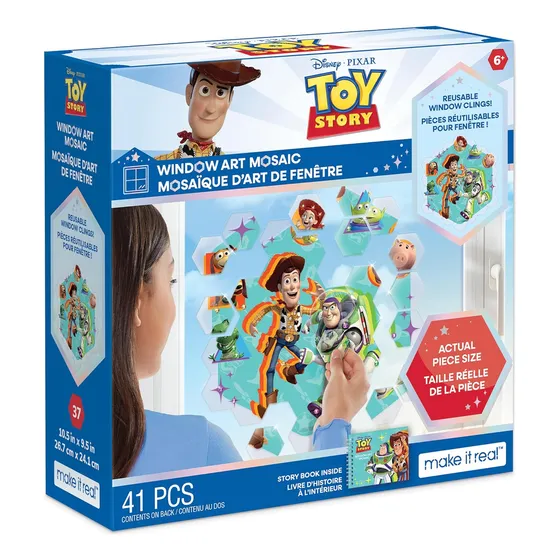 Mosaico De Ventana, Toy Story, Rompecabezas Reutilizable 41p