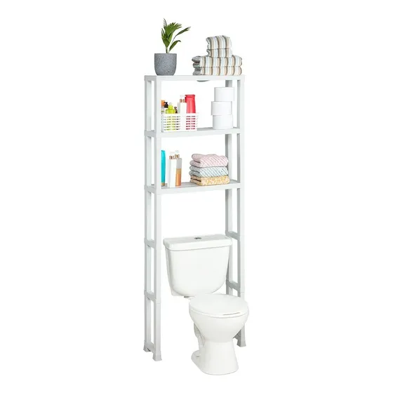 Estante Organizador 3 Niveles Para Baño Color Blanco