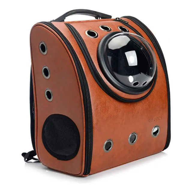 Mochila Transportadora Para Gato Cuerina Capsula